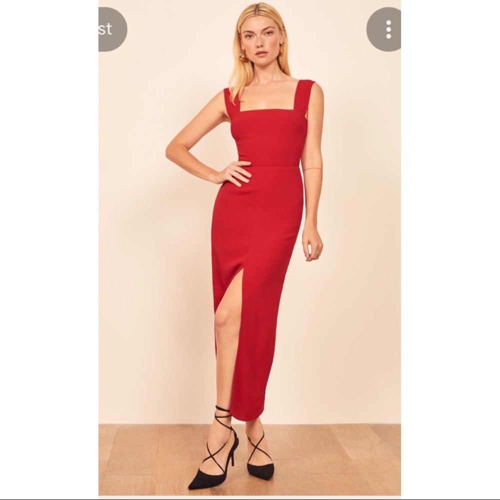 Reformation Graciella ankle length red dress in size 2